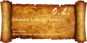 Okenka Lukrécia névjegykártya